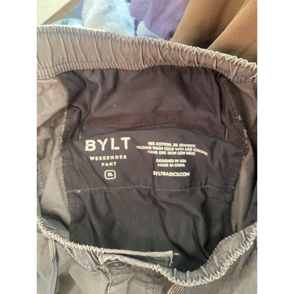 BYLT Weekender Pants Mens Large Gray Ripstop Drawstring Athleisure Sz XL - Picture 3 of 4